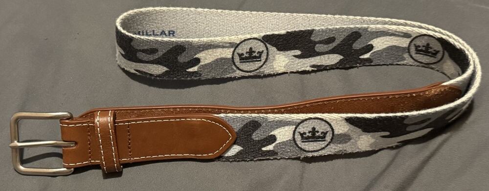 Peter Millar Blue Camo Belt Mens Size 40 Made In USA